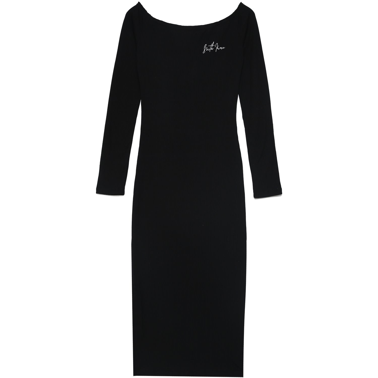 Sixth June - Robe côtelée épaules dénudées noir