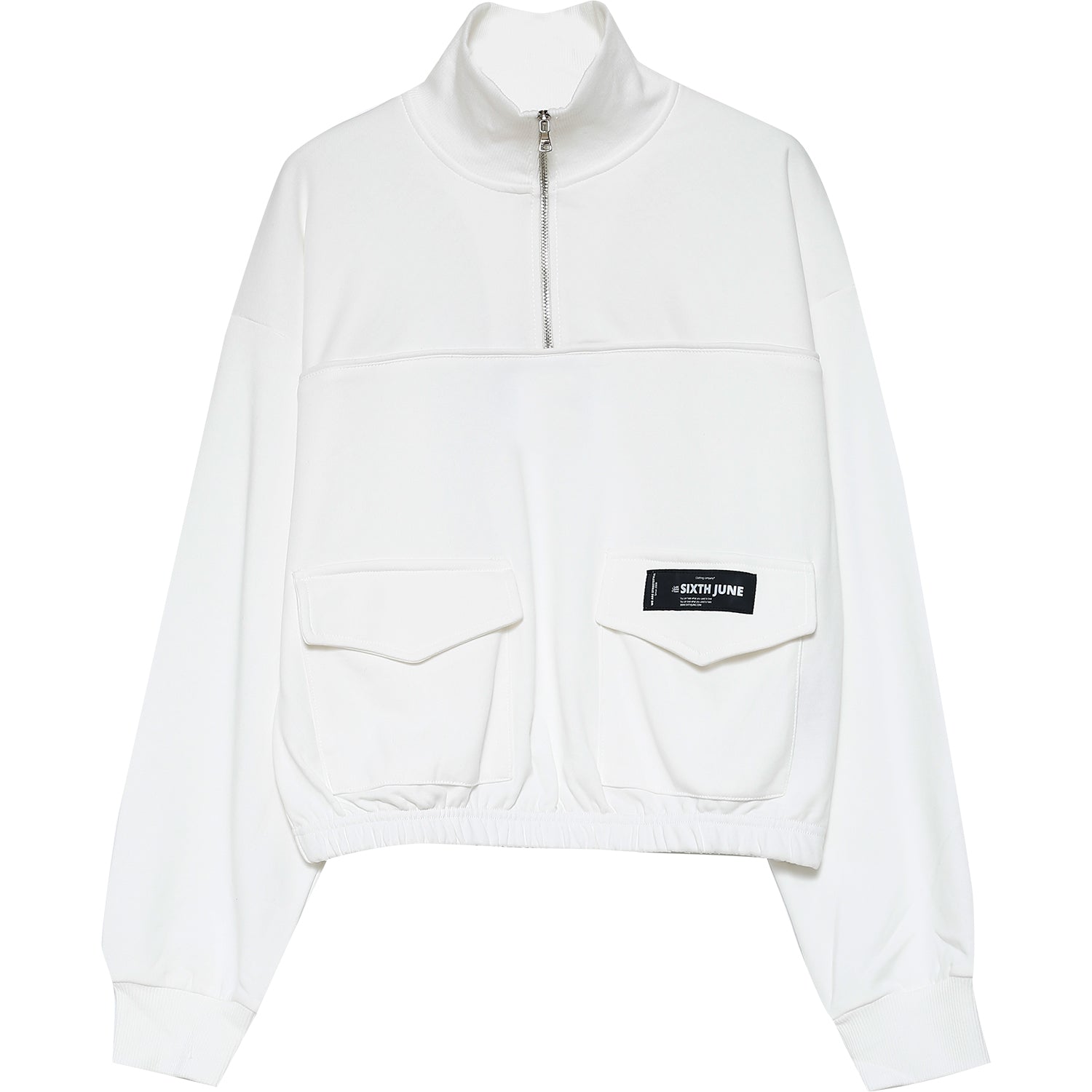 Sixth June - Sweatshirt cargo col blanc