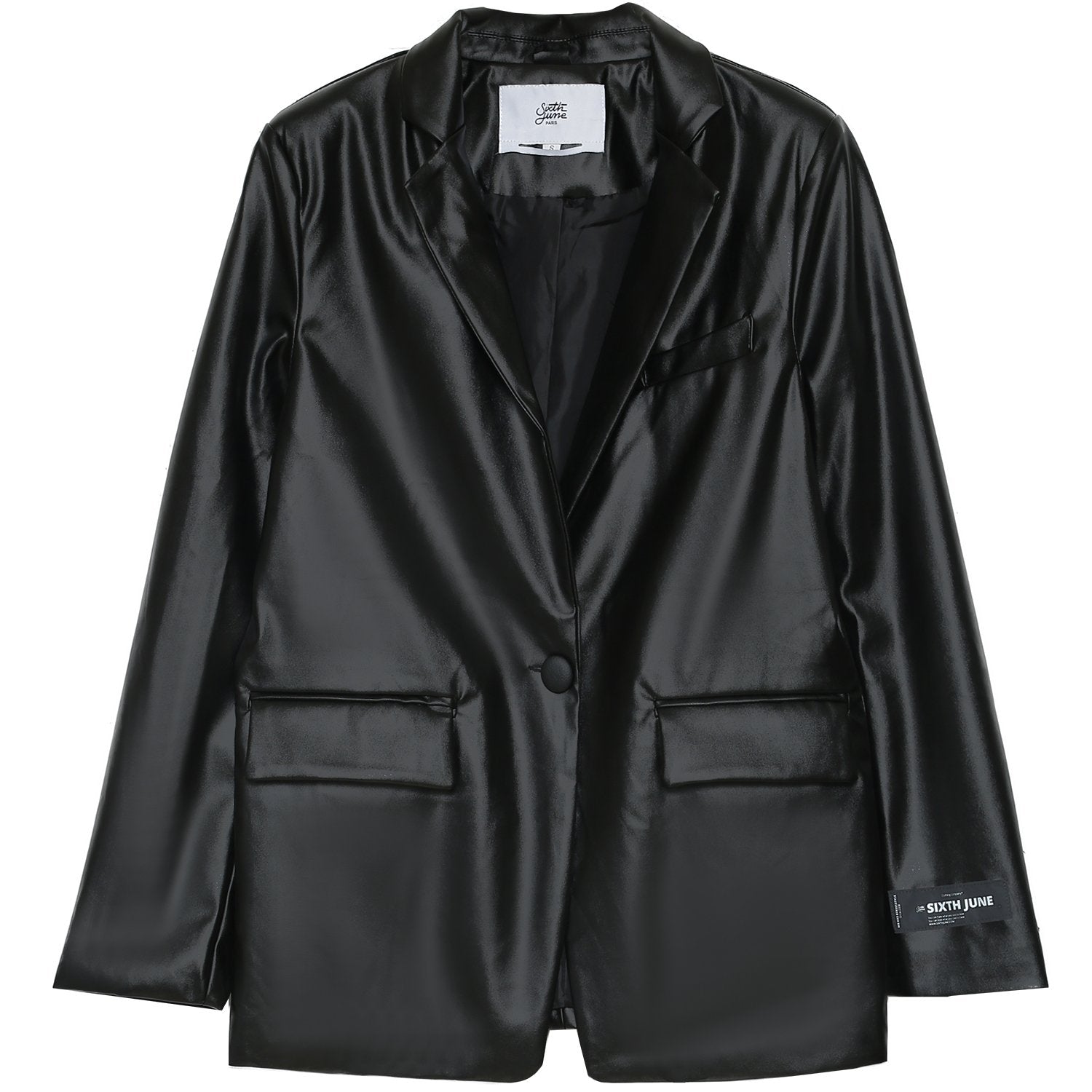 Sixth June - Veste blazer simili cuir noir