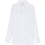 Printed stripes wide shirt white