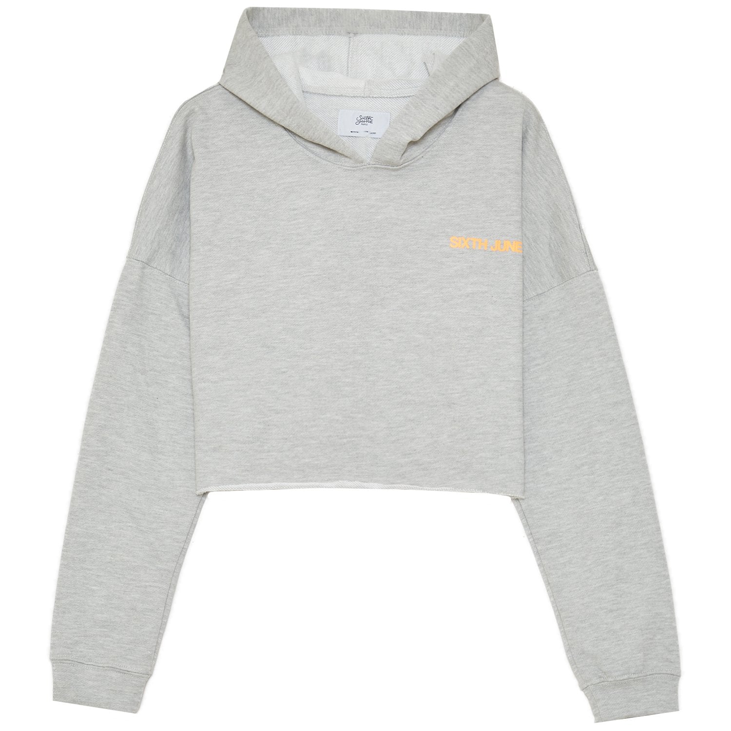 Sixth June - Sweat à capuche court dos réfléchissant Gris