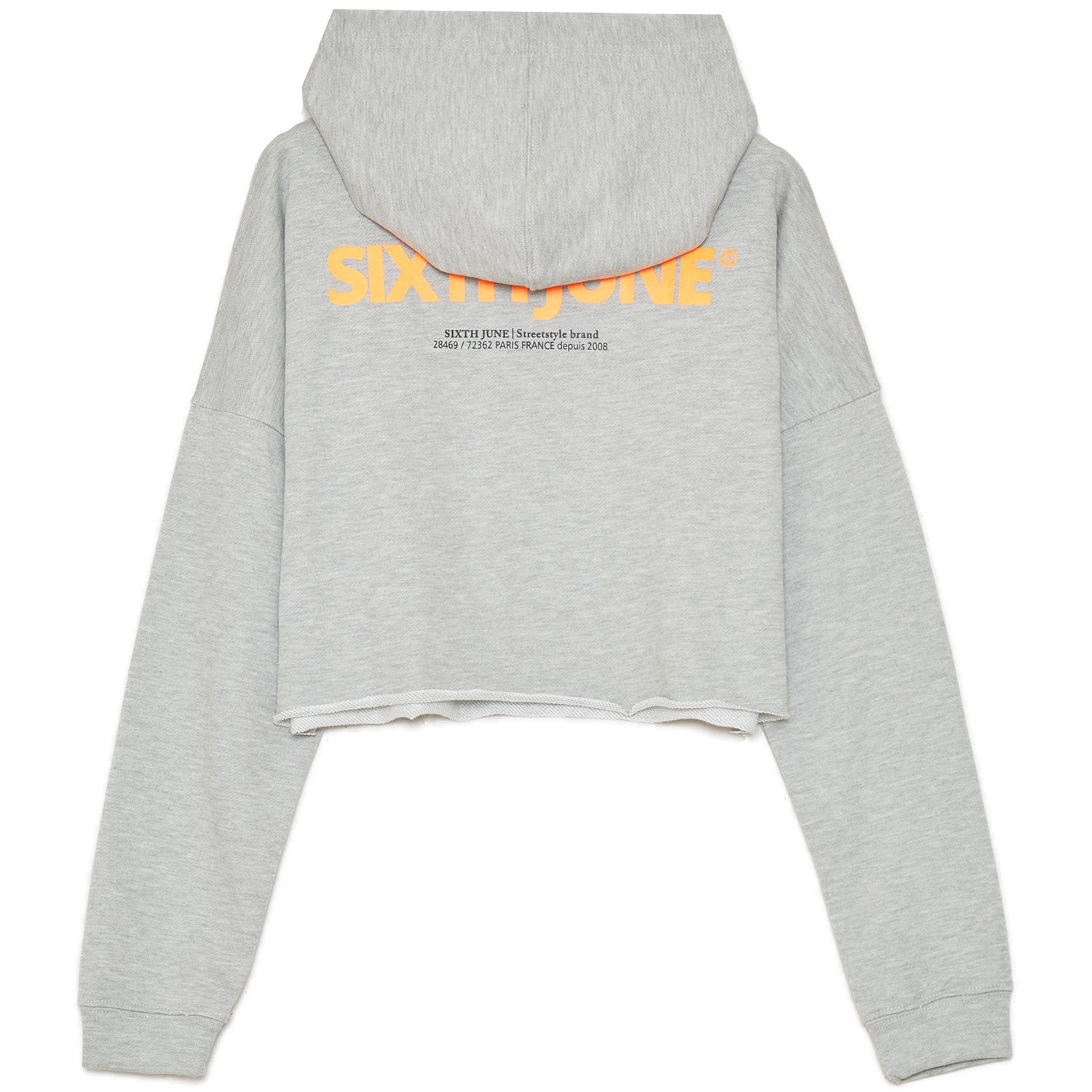 Sixth June - Sweat à capuche court dos réfléchissant Gris