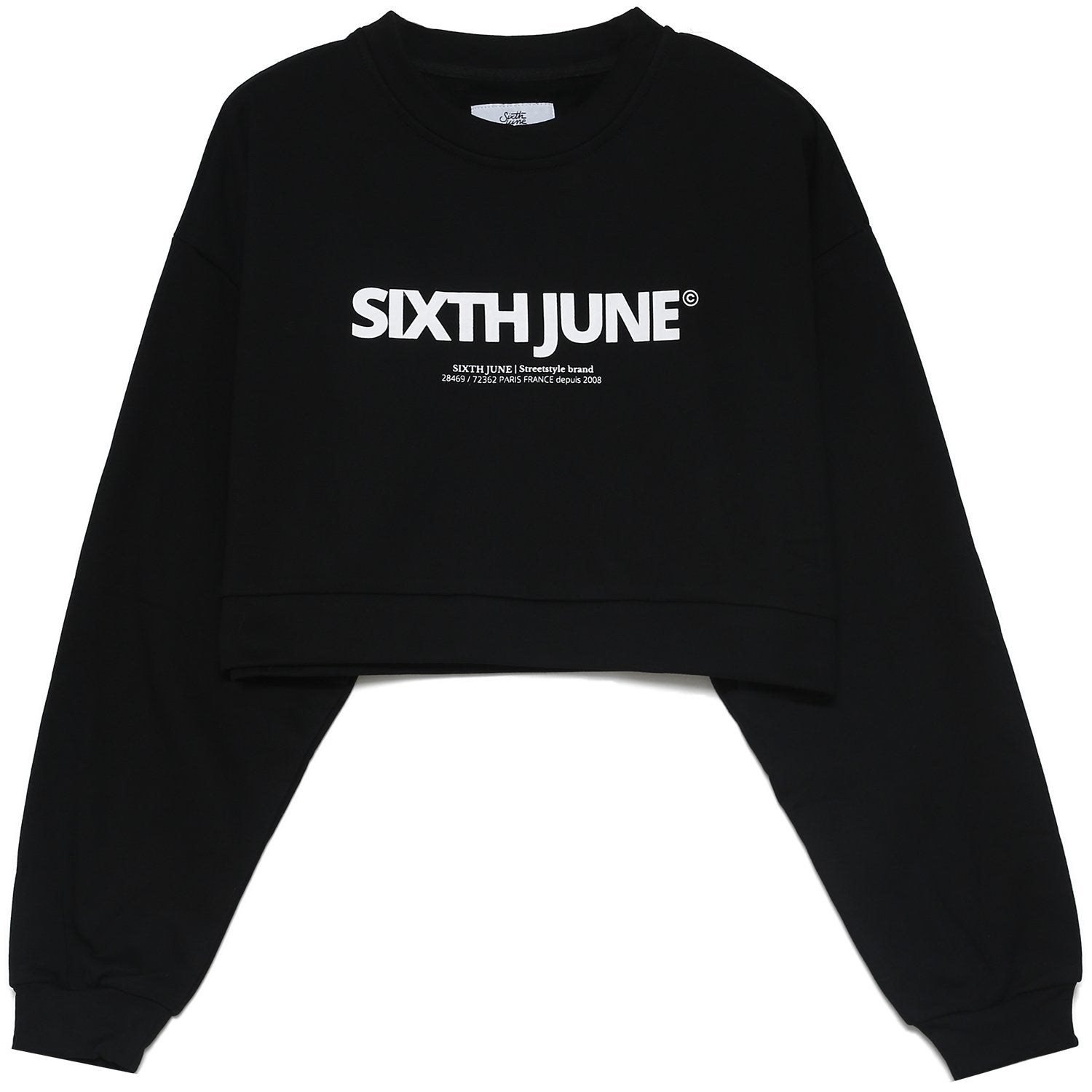 Sixth June - Sweatshirt court logo imprimé noir