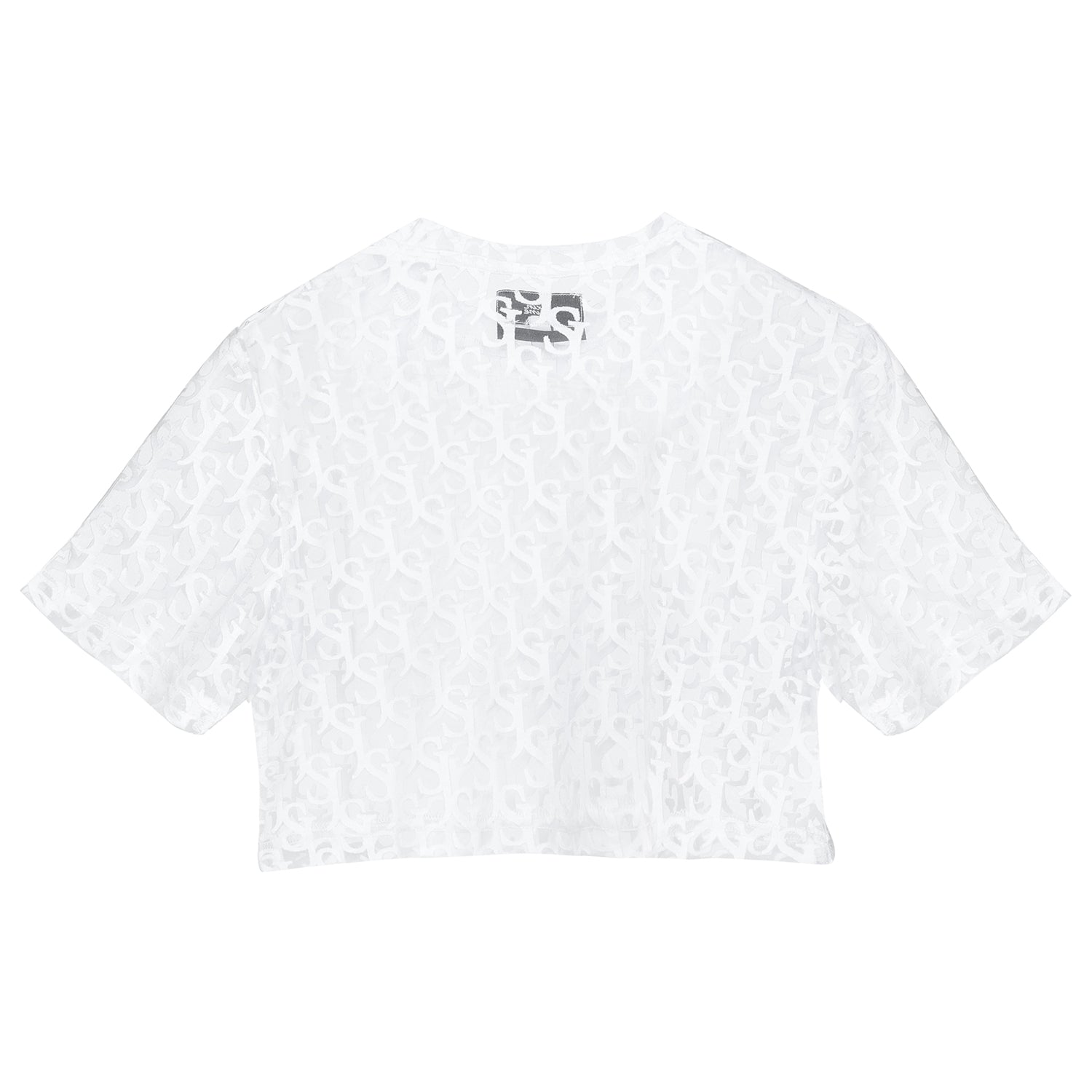 Sixth June - Top court transparent tissé blanc