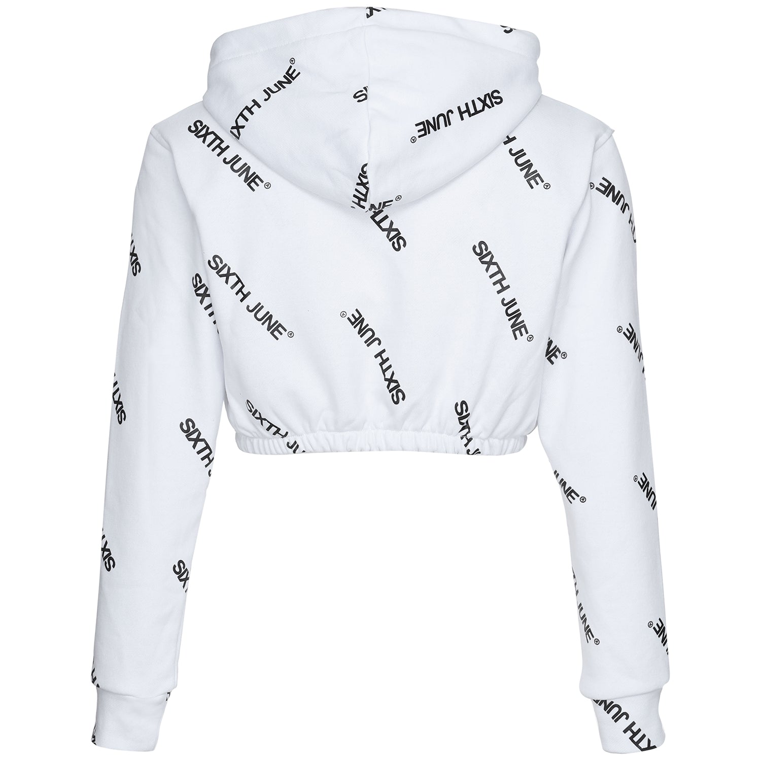 Sixth June - Sweat à capuche court imprimé all over blanc