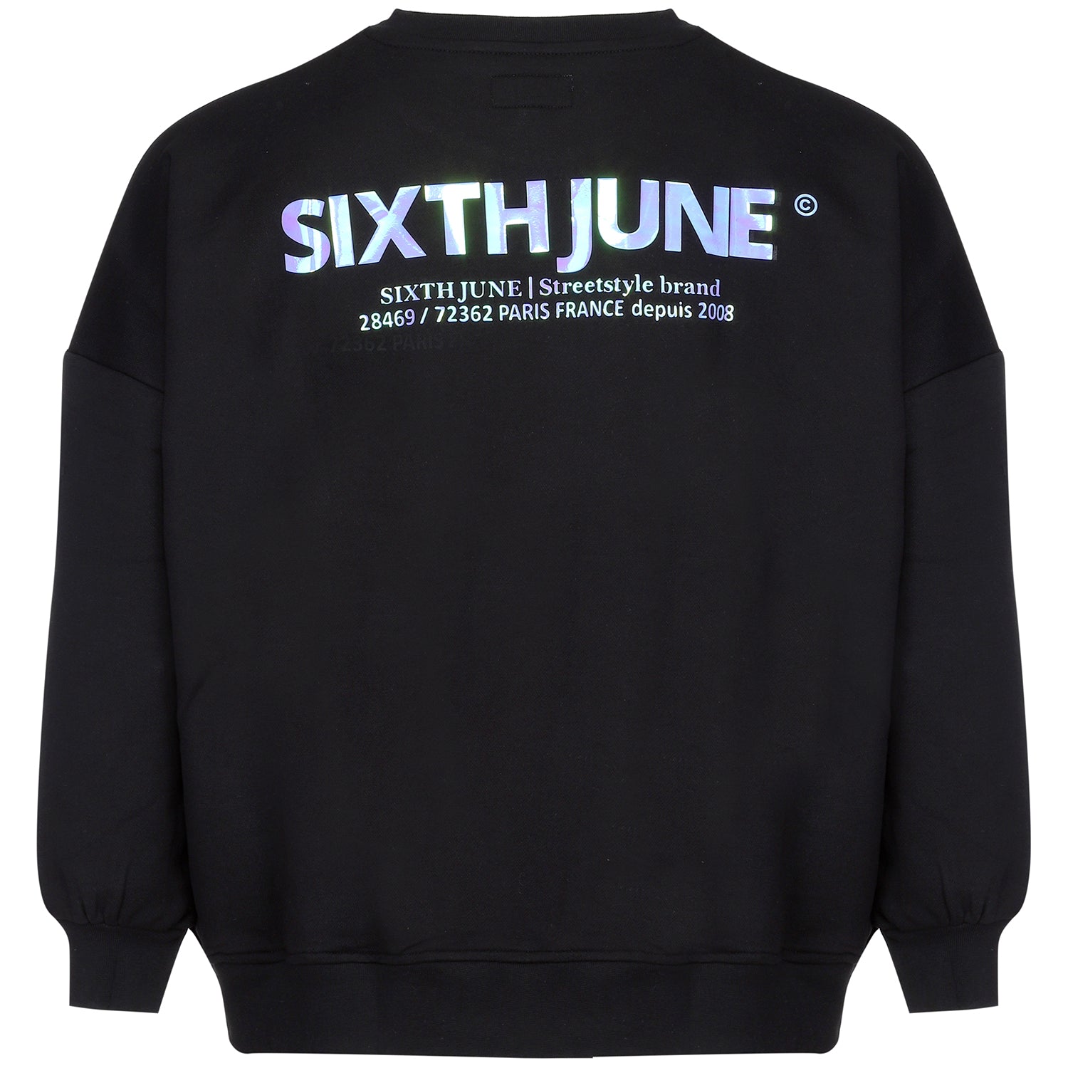 Sixth June - Sweatshirt holographique large noir
