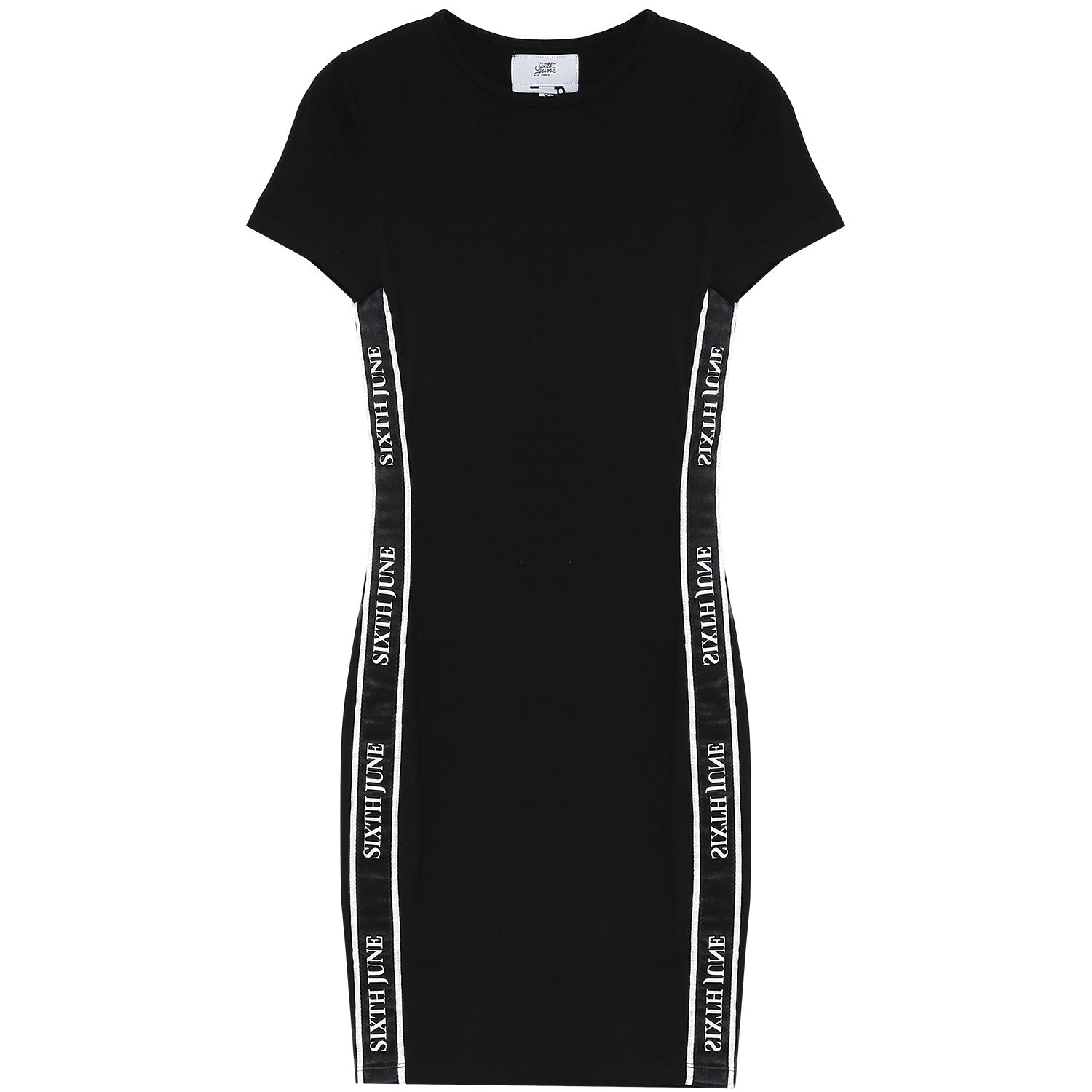 Sixth June - Robe moulante bande imprimée noir