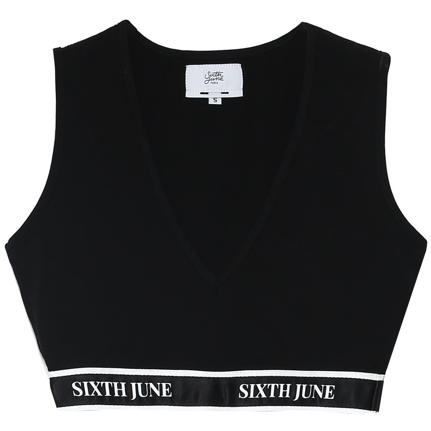 Sixth June - Brassière bande imprimé noir