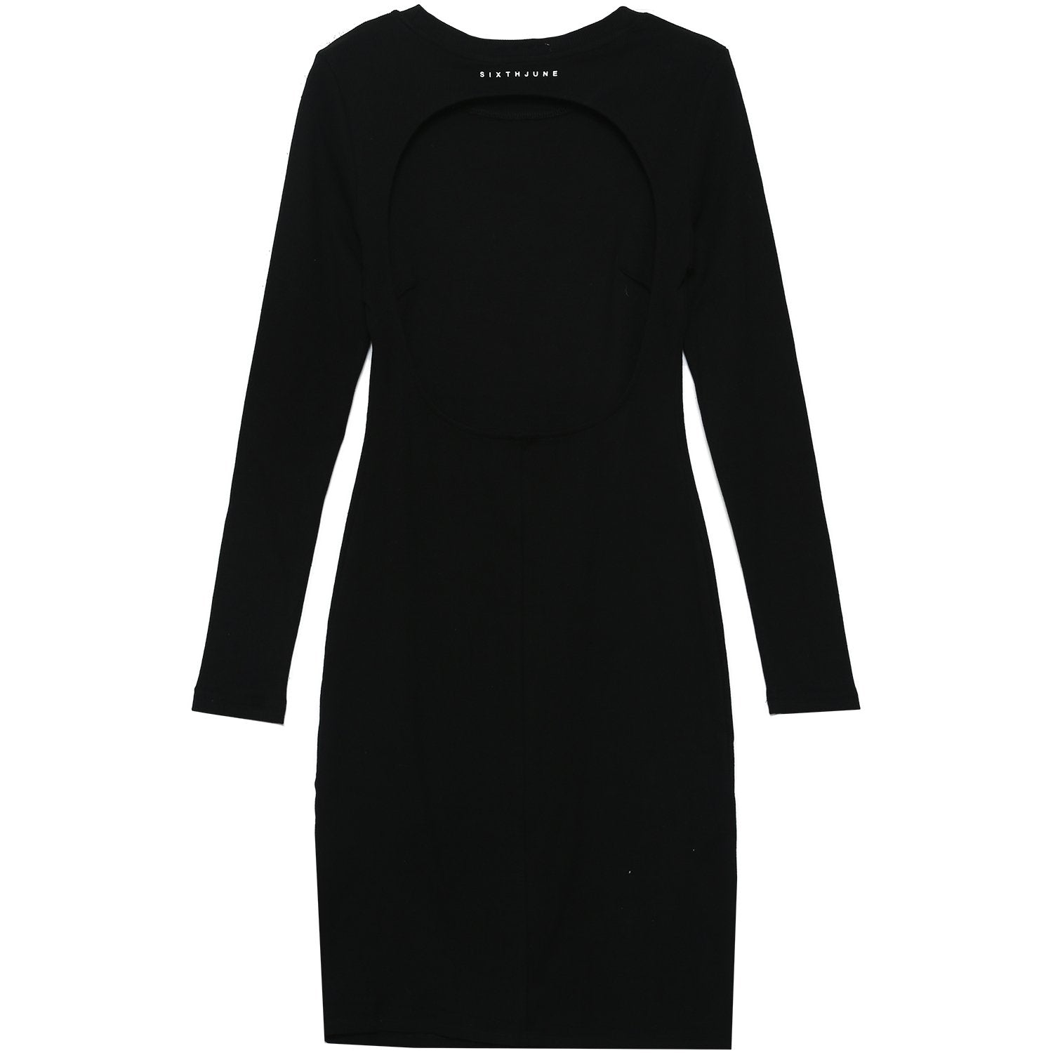 Sixth June - Robe côtelée moulante dos nu noir