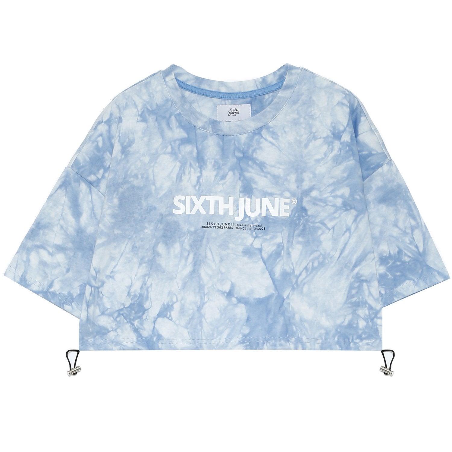 Sixth June - T-shirt tie and dye cordon serrage Bleu