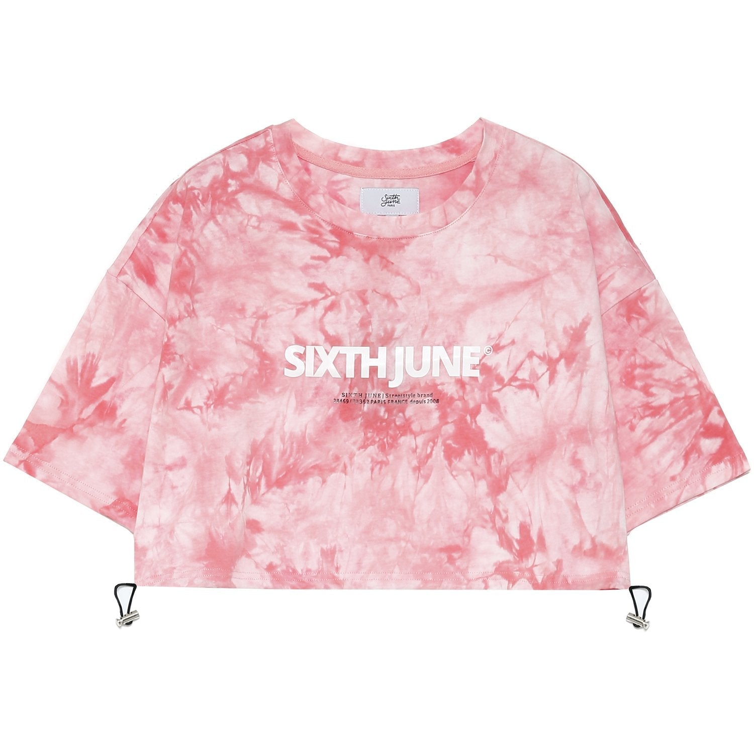 Sixth June - T-shirt tie and dye cordon serrage Rose