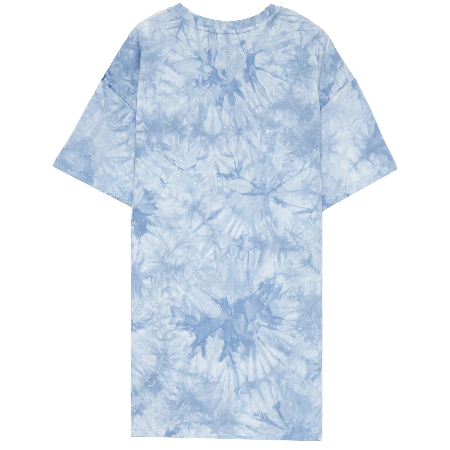 Tie dye drawstrings t-shirt dress Blue