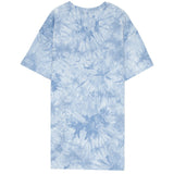 Tie dye drawstrings t-shirt dress Blue