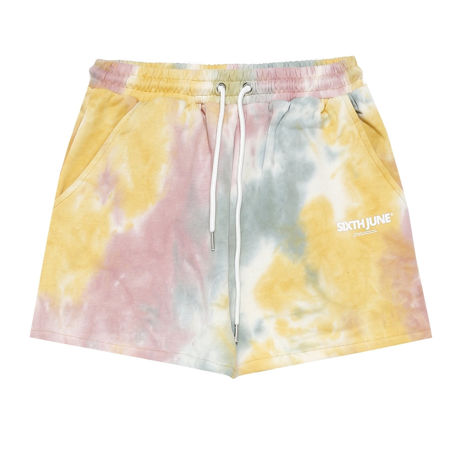 Mehrfarbige Logo-Shorts Gelb