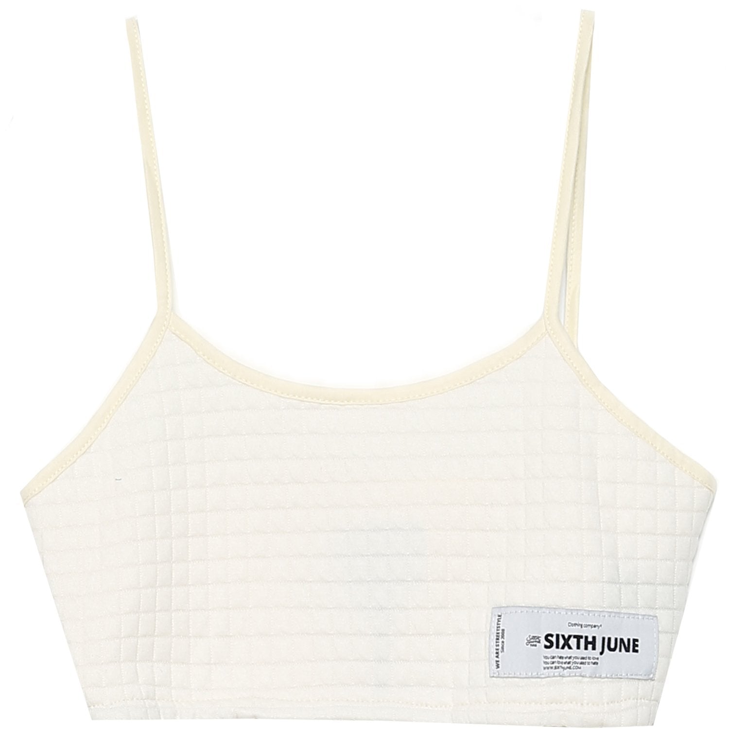 Sixth June - Brassière bretelles gaufré jaune pâle