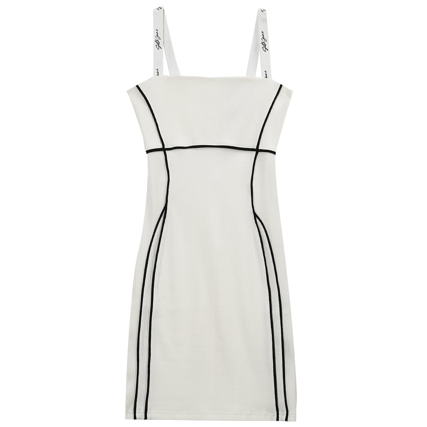 Sixth June - Robe bretelles côtelée Blanc