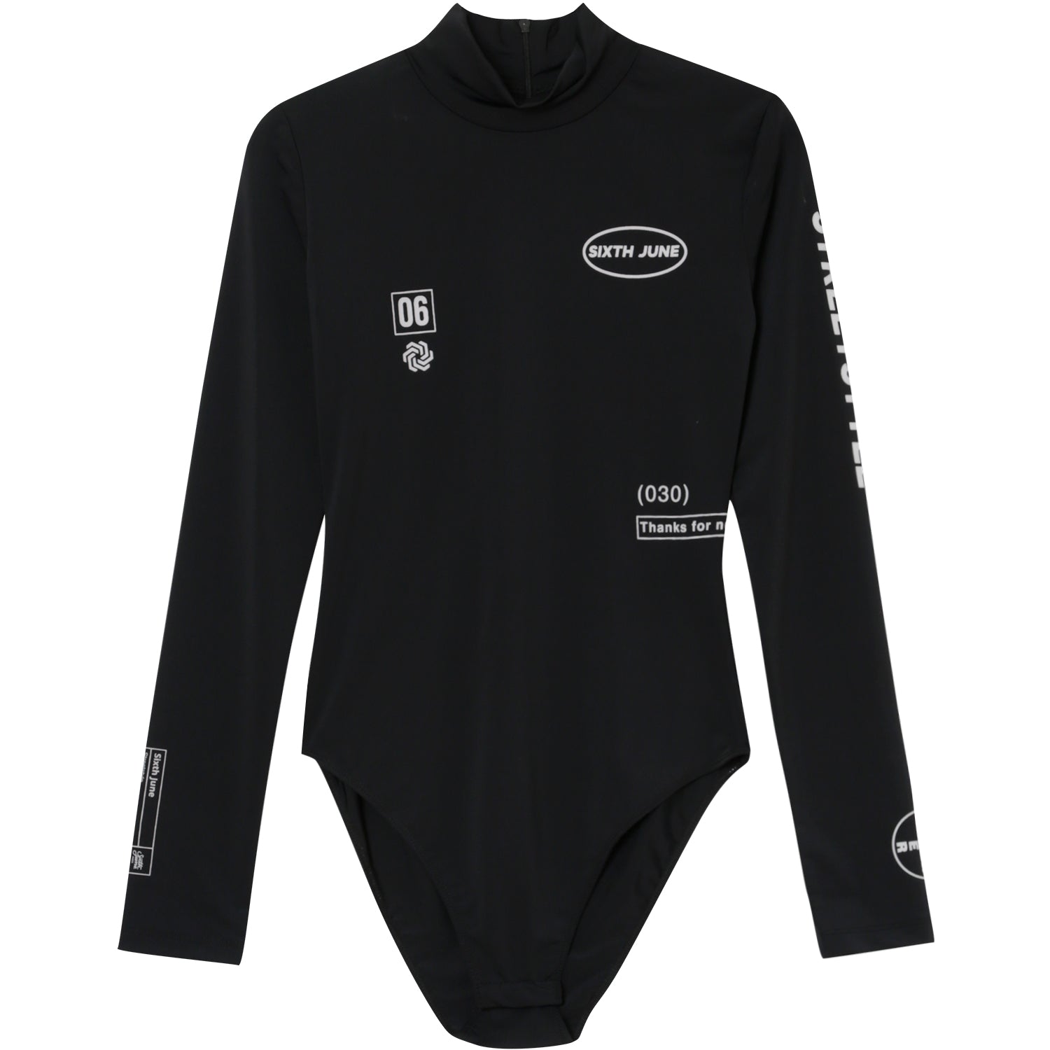 Sixth June - Body soyeux imprimé Noir