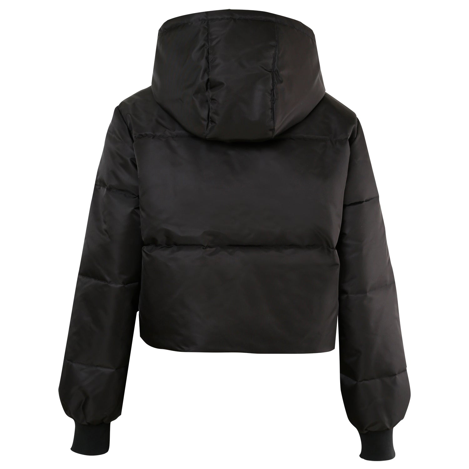 Nylon short thick puffer Black