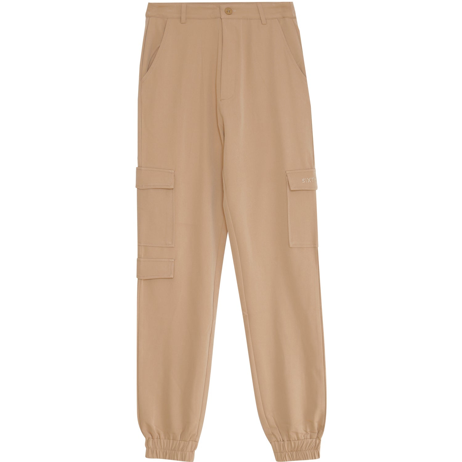 Embroidered cargo pants Beige