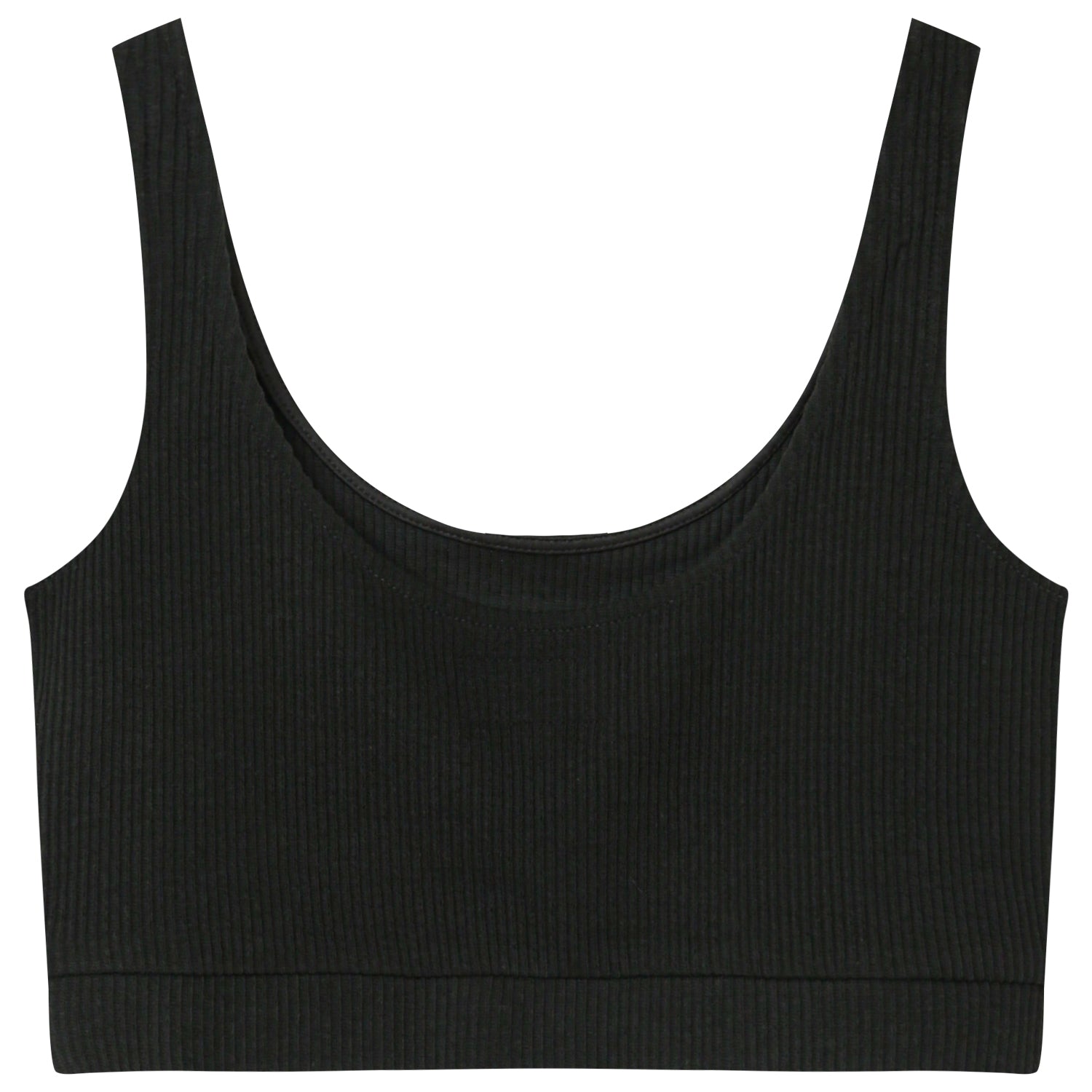 Geripptes Bralette Schwarz