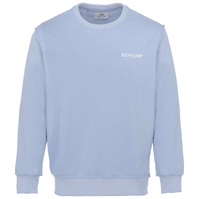 Sixth June - Sweatshirt soft logo brodé Bleu