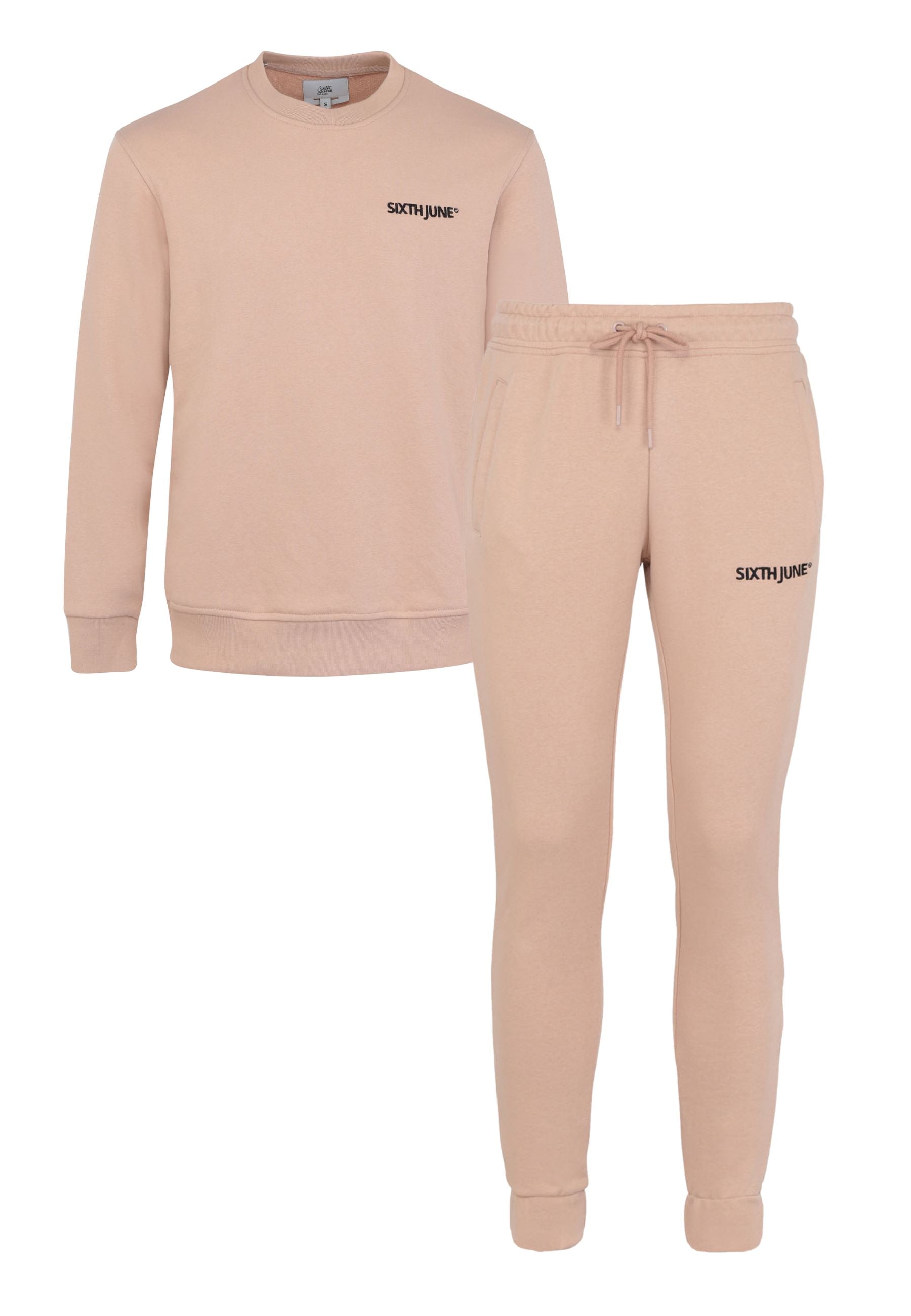 Sixth June - Jogging + sweat logo brodé Beige