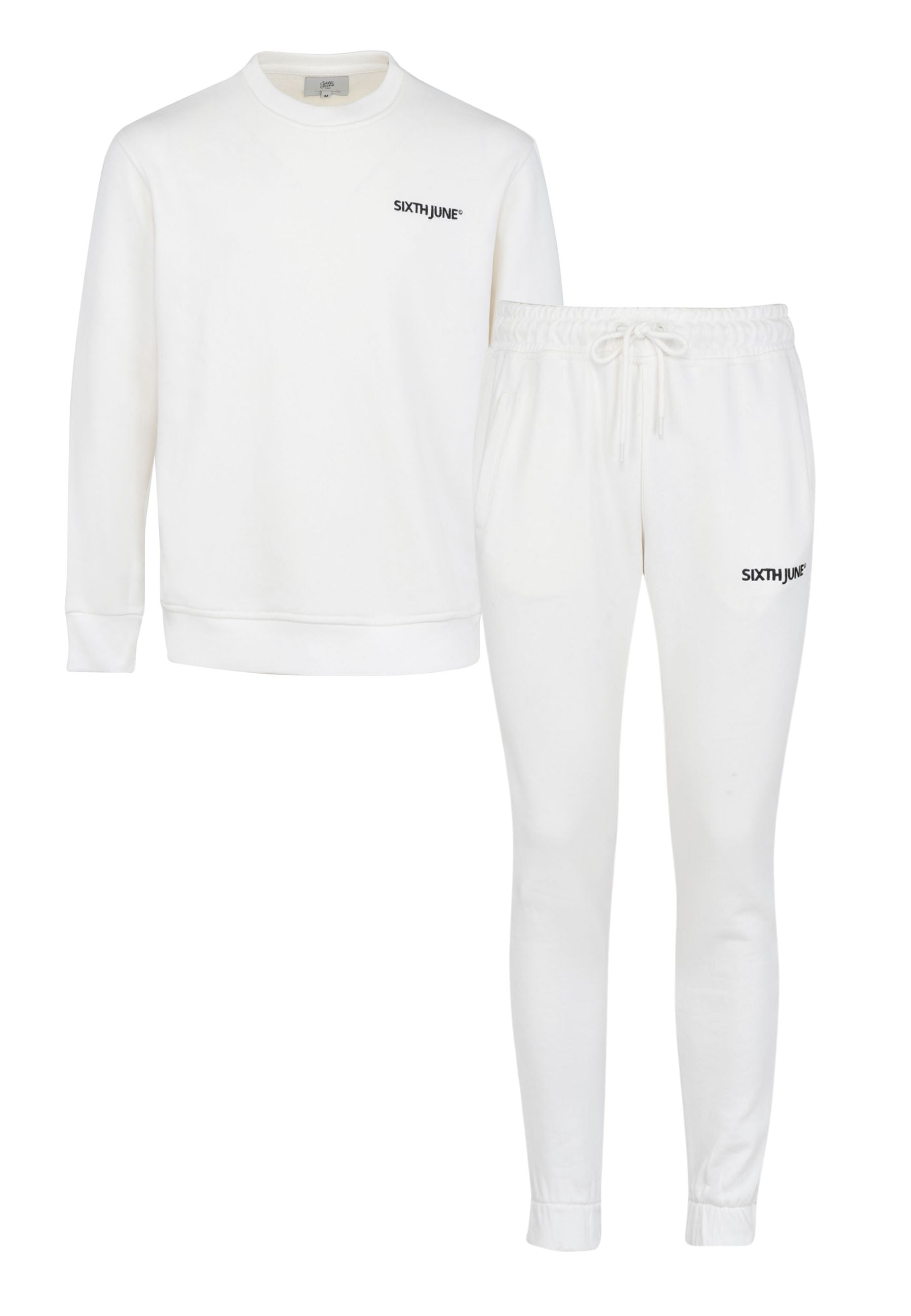 Sixth June - Jogging + sweat logo brodé Blanc