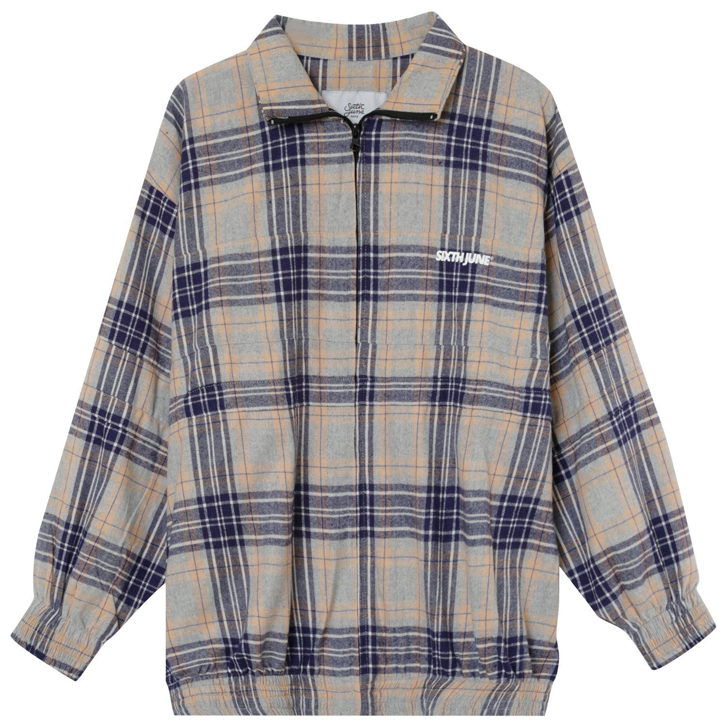 Sixth June - Veste large tartan Beige