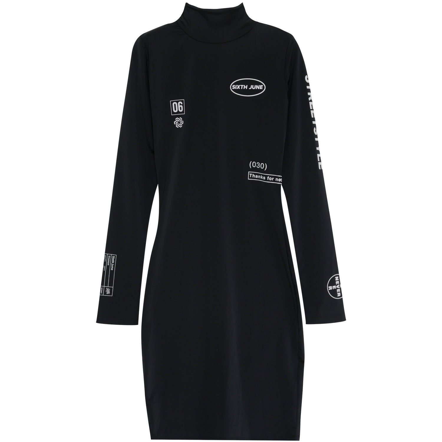 Sixth June - Robe soyeuse manches longues Noir