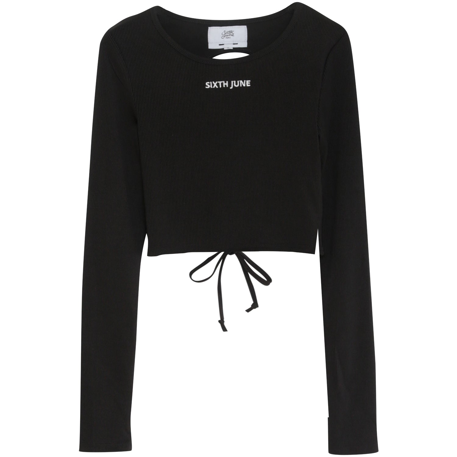 Sixth June - Top manches longues dos nu Noir