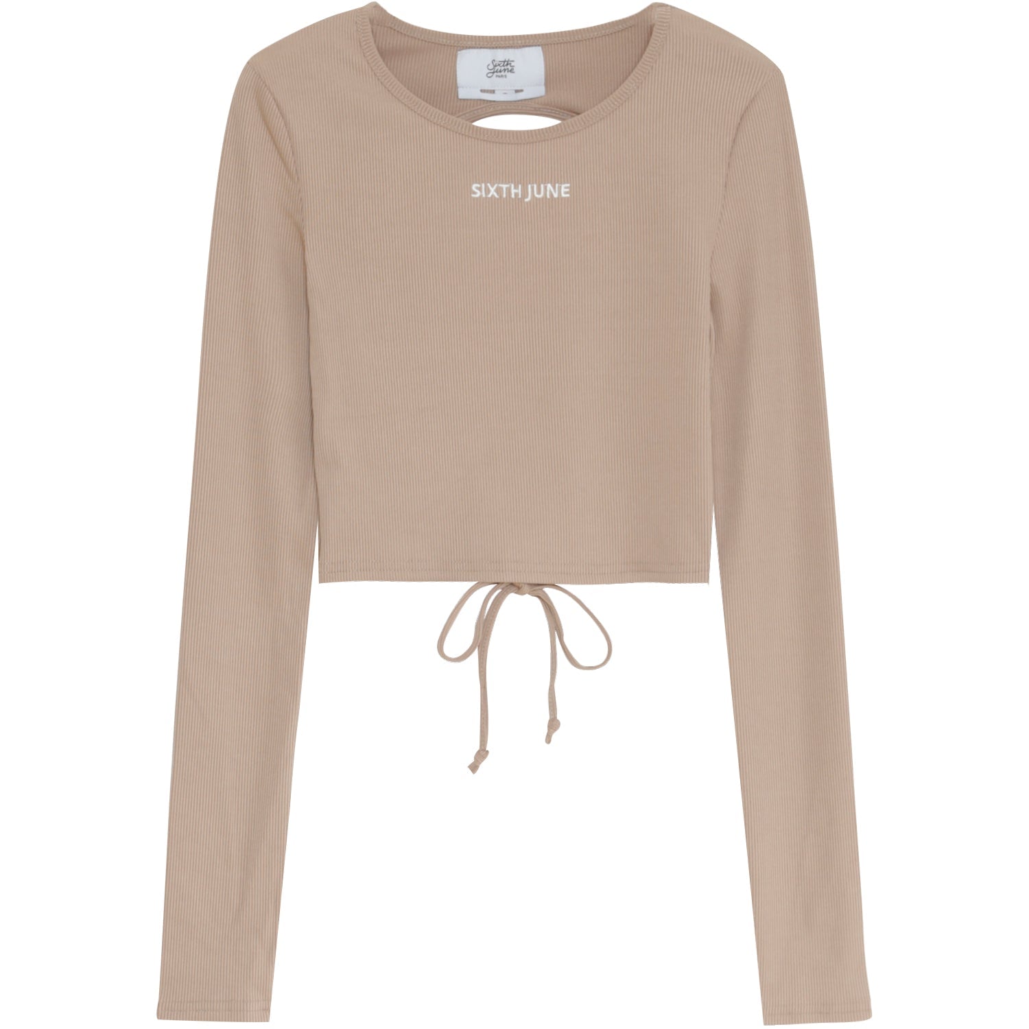 Backless cropped top Beige