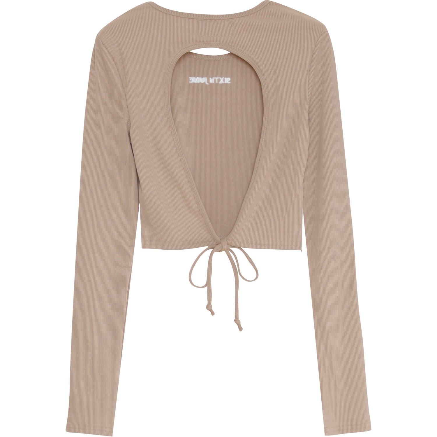 Backless cropped top Beige