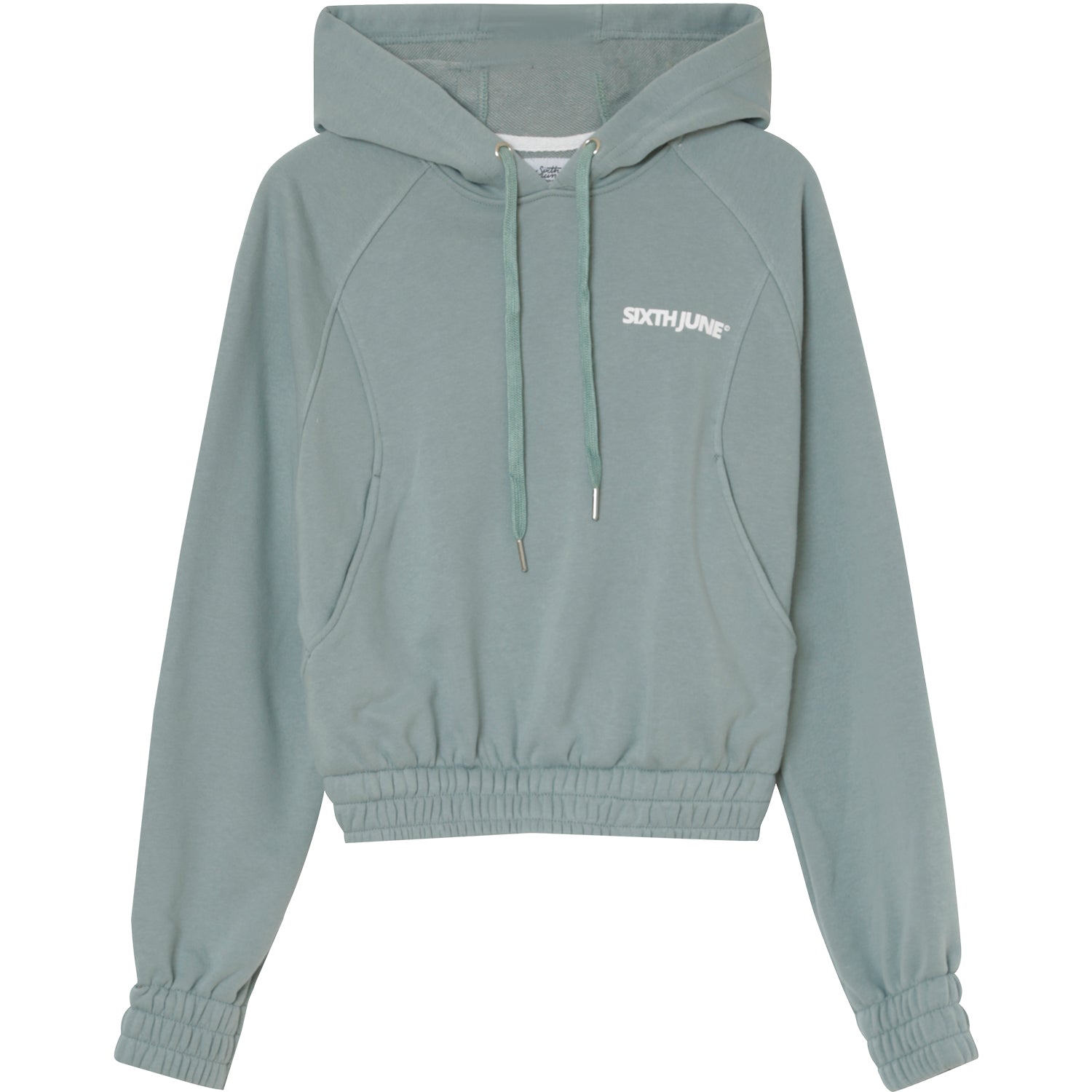 Sixth June - Sweat capuche court logo Bleu clair