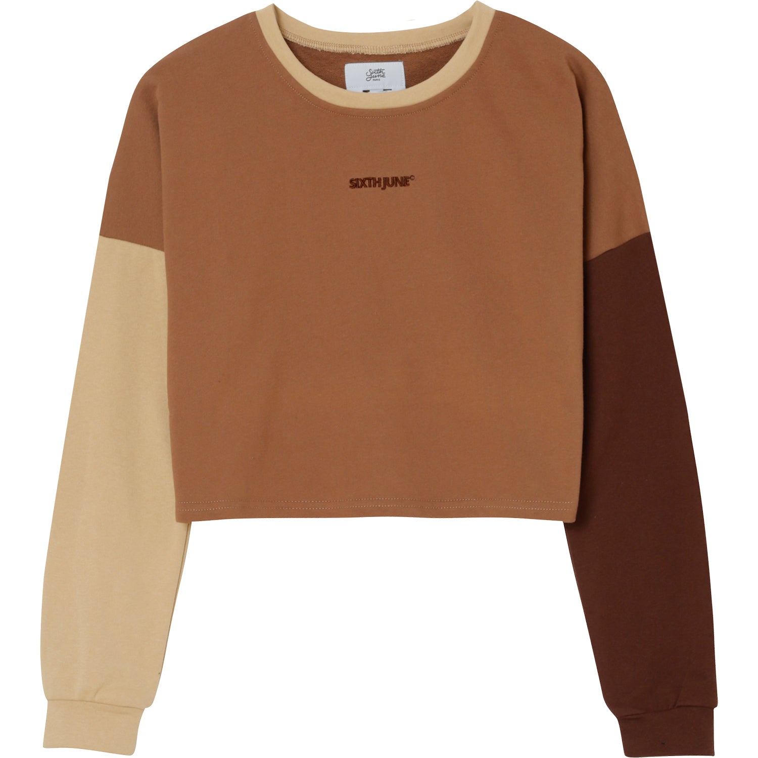 Sixth June - Sweat court tricolore Marron