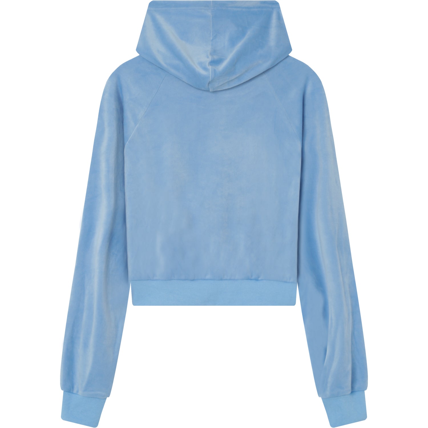 Sweatshirt capuche velours strass Bleu