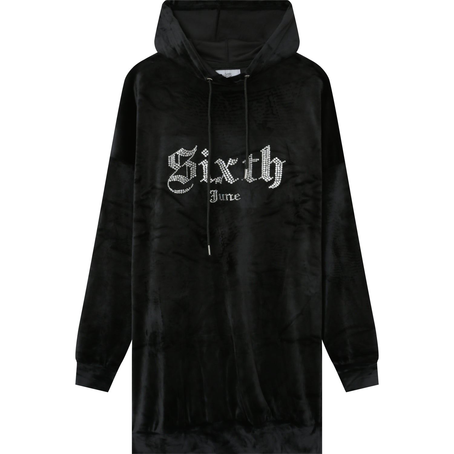 Sixth June - Robe sweat velours strass Noir