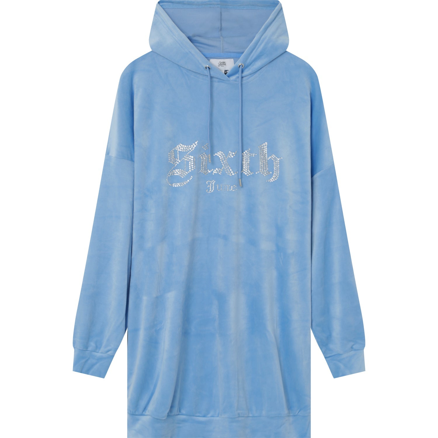 Sixth June - Robe sweat velours strass Bleu