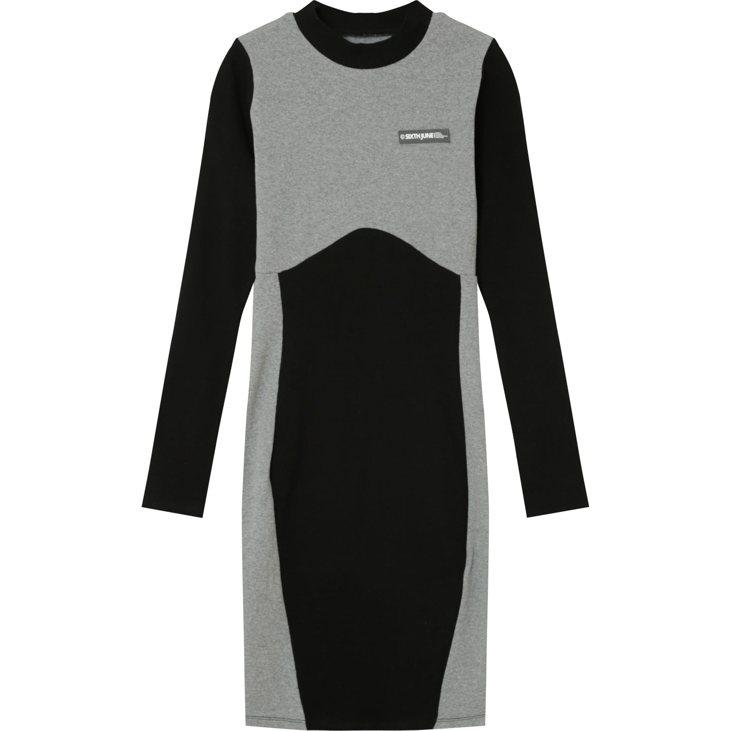 Sixth June - bicolor rib mini dress 33331-BLAC