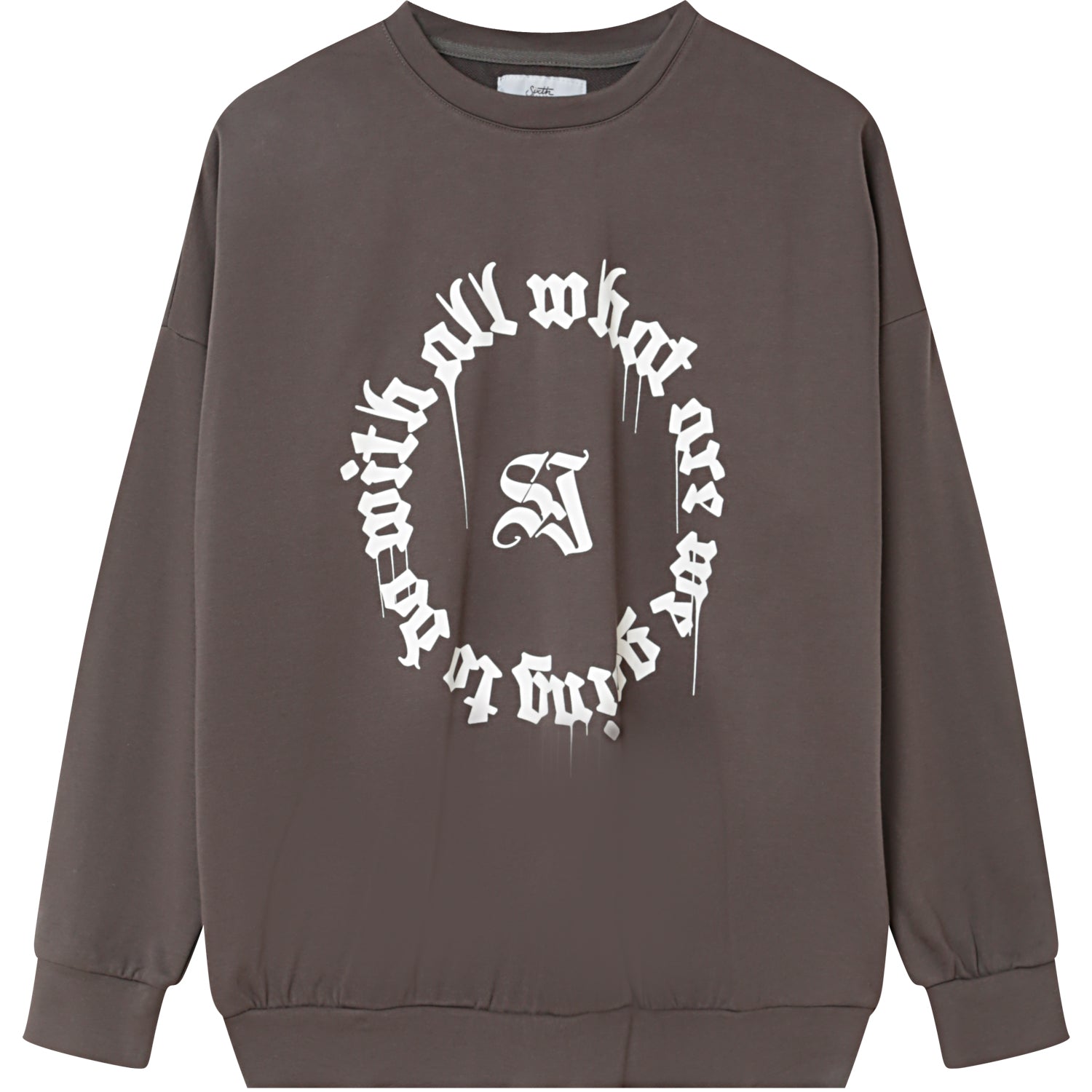 Sixth June - Sweatshirt imprimé oversize Gris