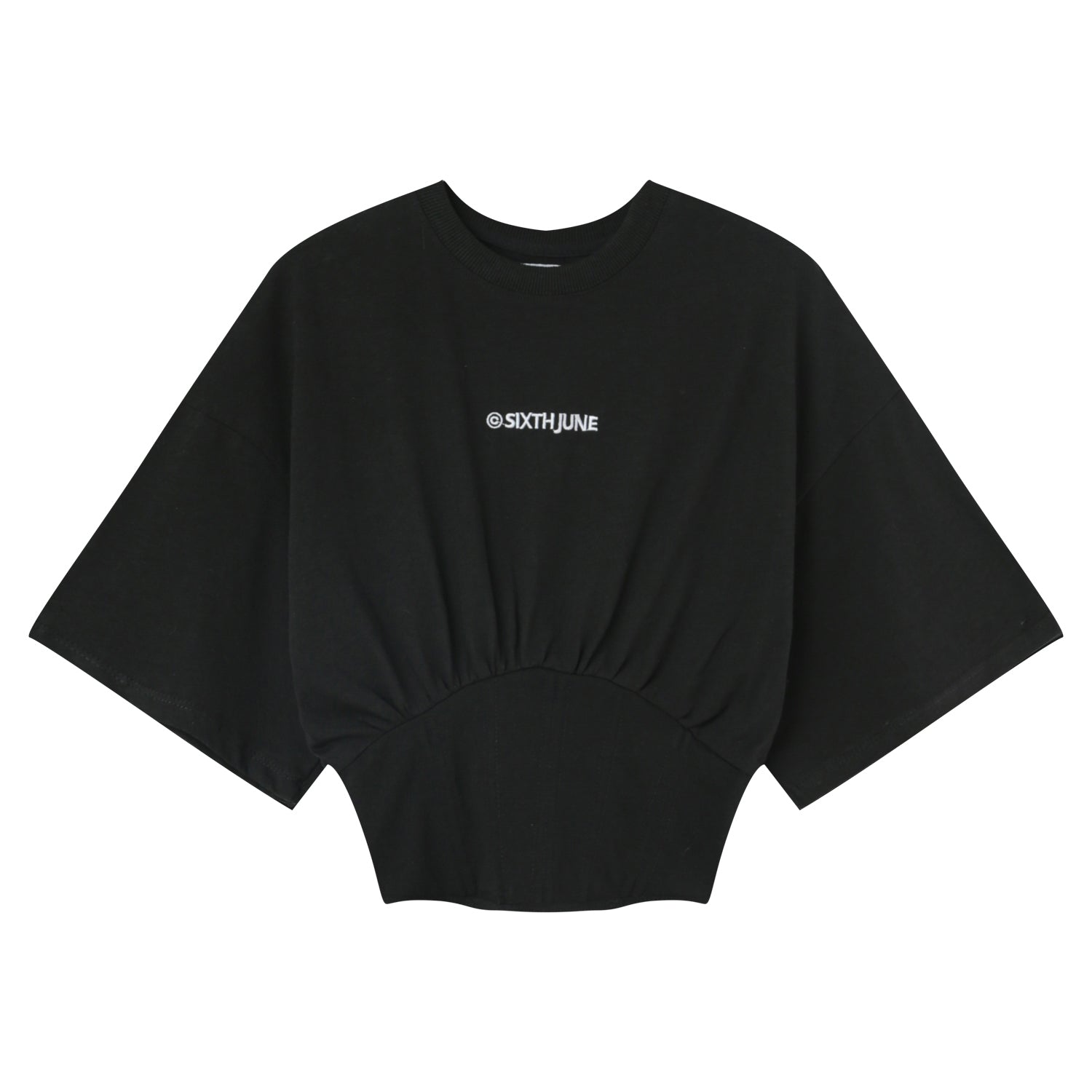 Corset cropped t-shirt Black