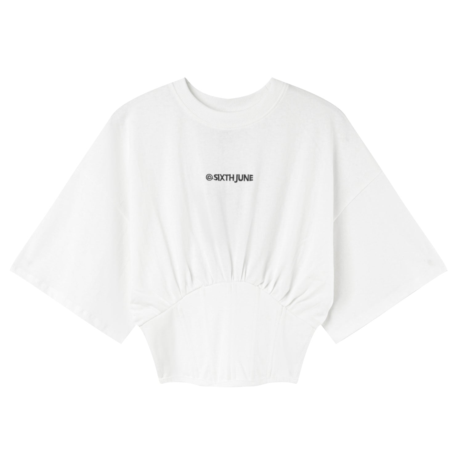 Sixth June - T-shirt corset court Blanc cassé