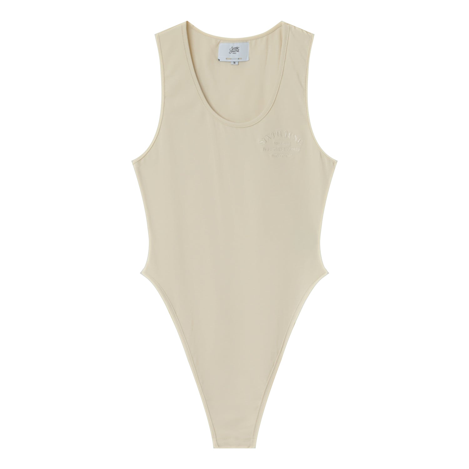 Sixth June - Body brodé large bretelles Beige