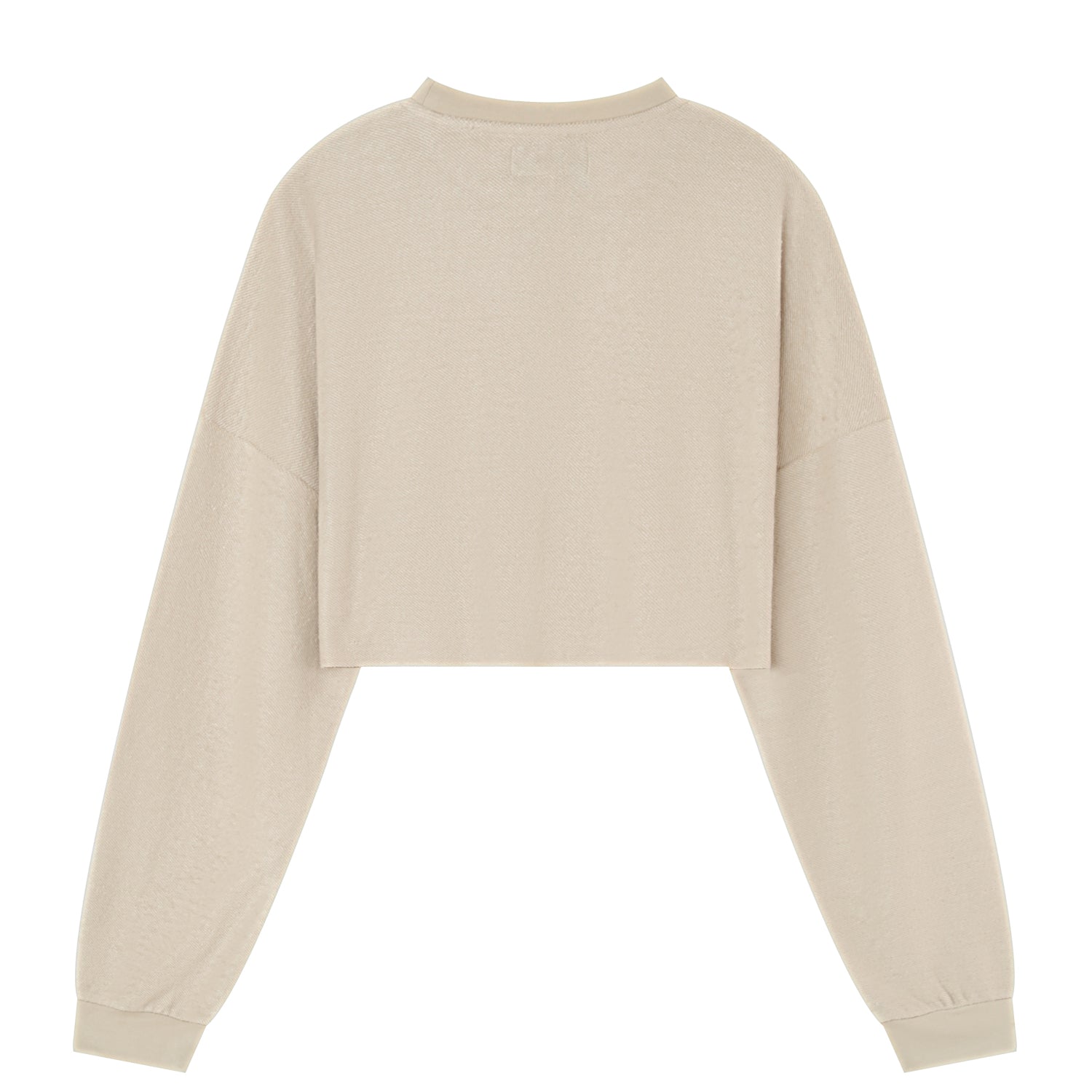 Sixth June - Sweatshirt court tissu bouclette Beige clair