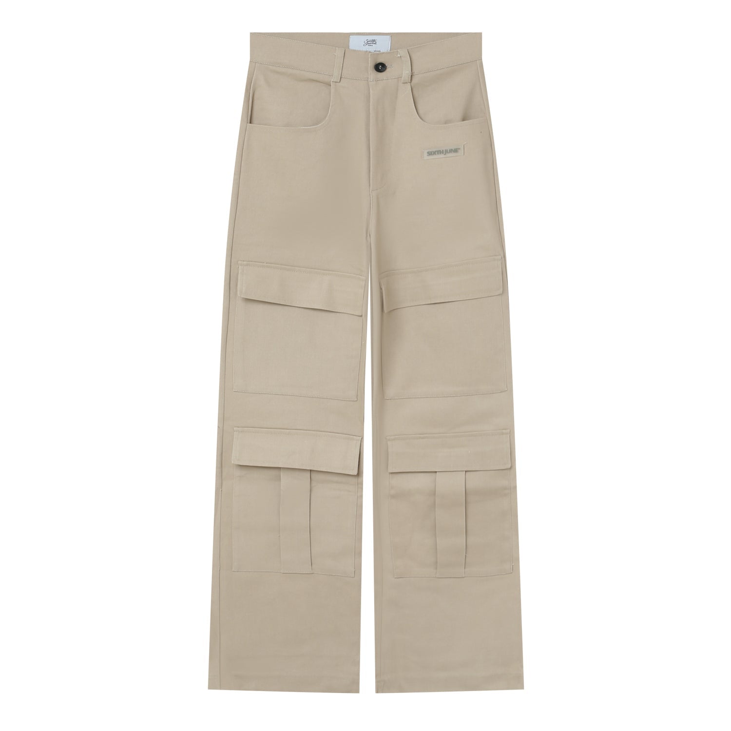 Sixth June - Pantalon droit poches cargo Beige