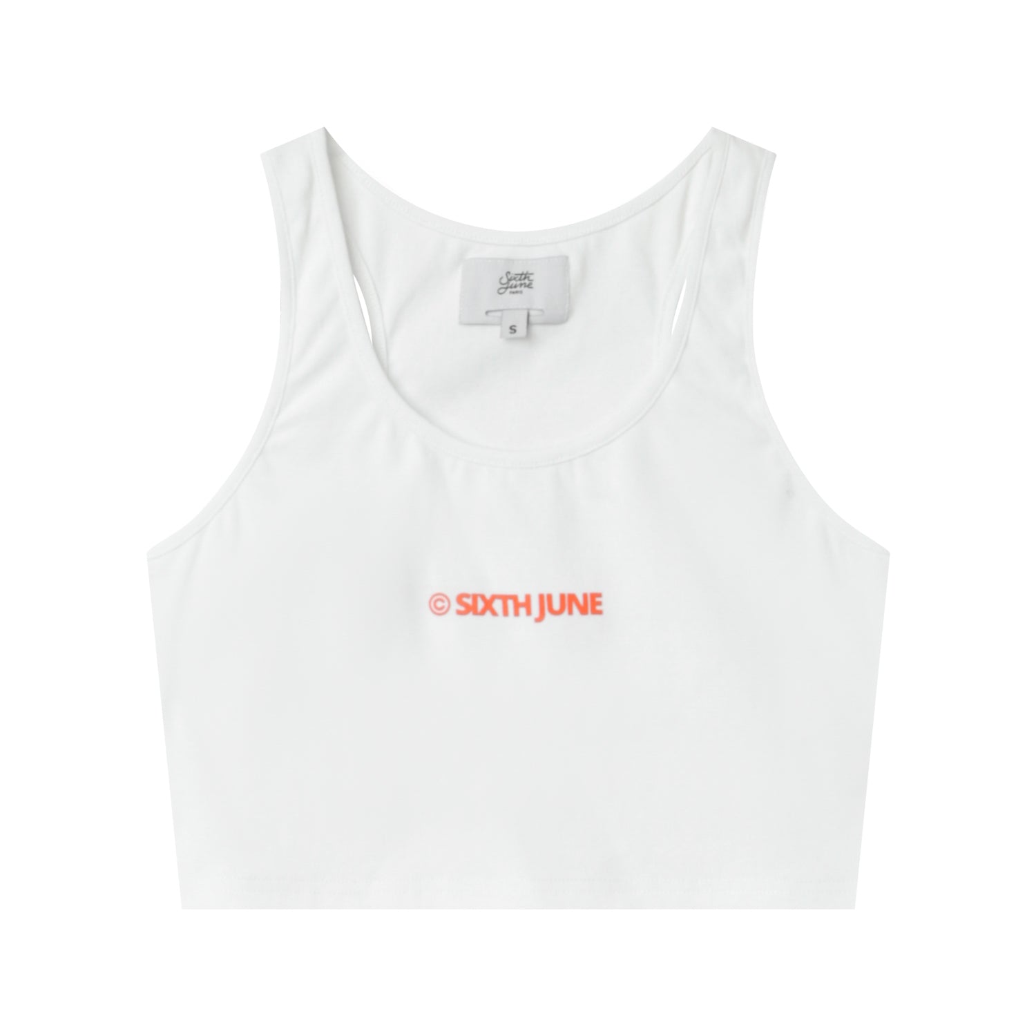 Sixth June - Top court logo imprimé Blanc