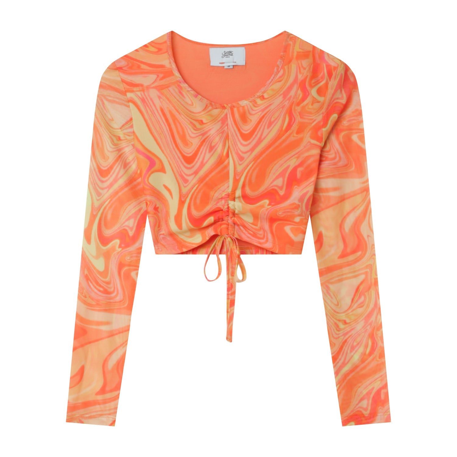 Sixth June - Top court mesh encre Orange