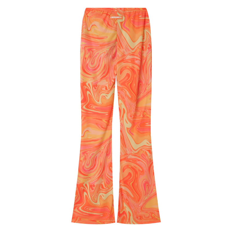 Sixth June - Pantalon mesh flare encre Orange
