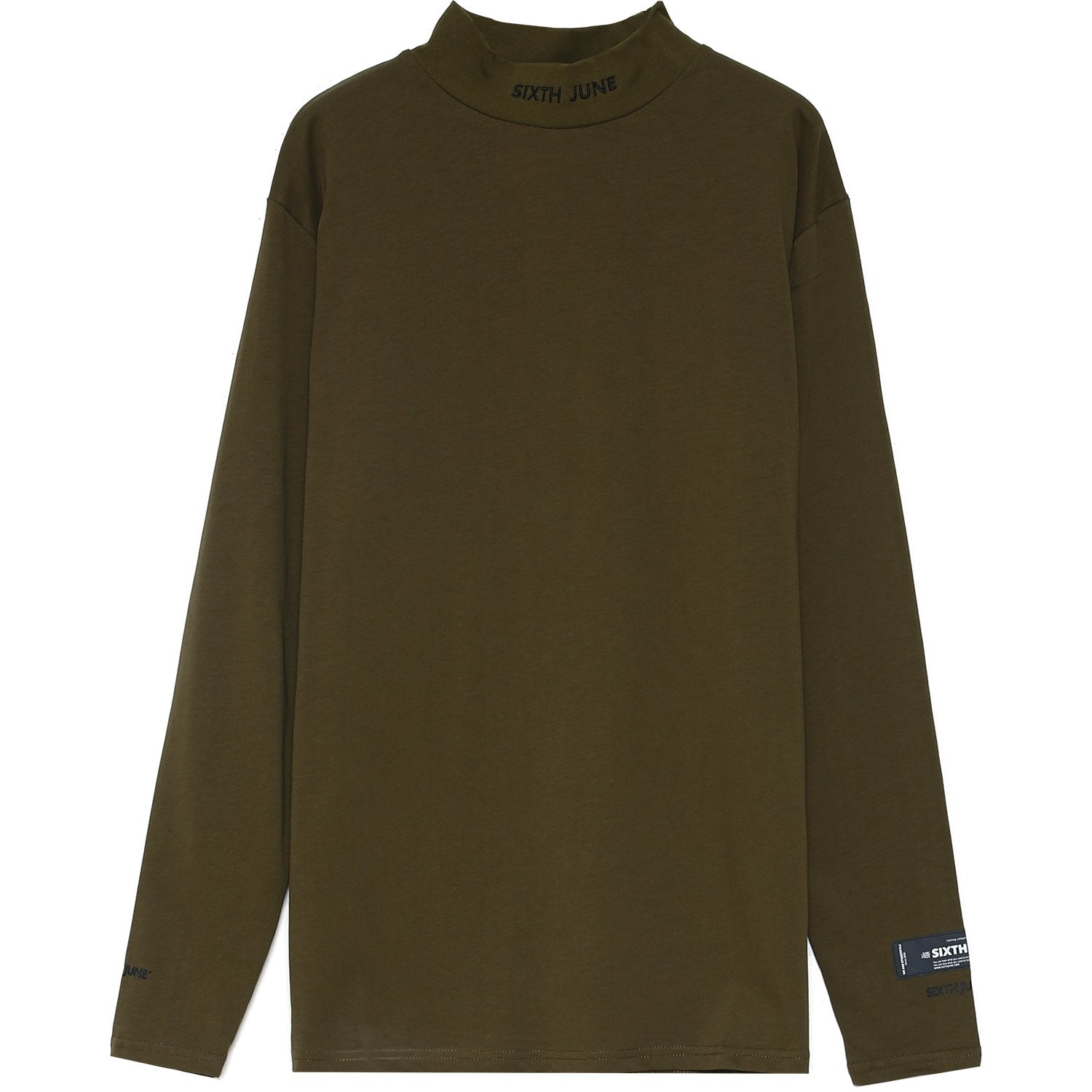 Sixth June - T-shirt col cheminée logo vert Vert kaki