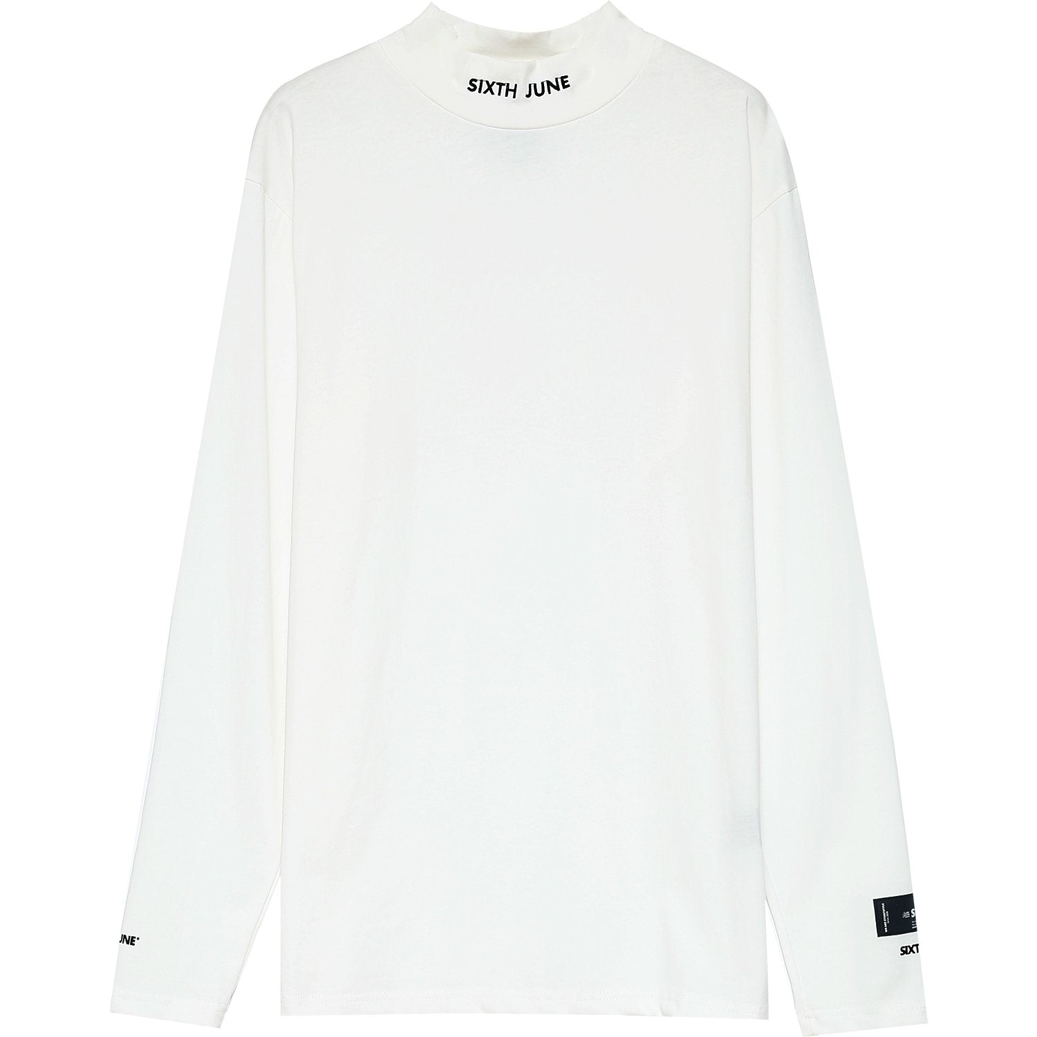 Sixth June - T-shirt col cheminée logo Blanc cassé