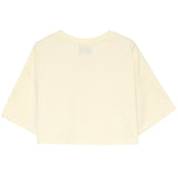 Drawcord cropped top yellow